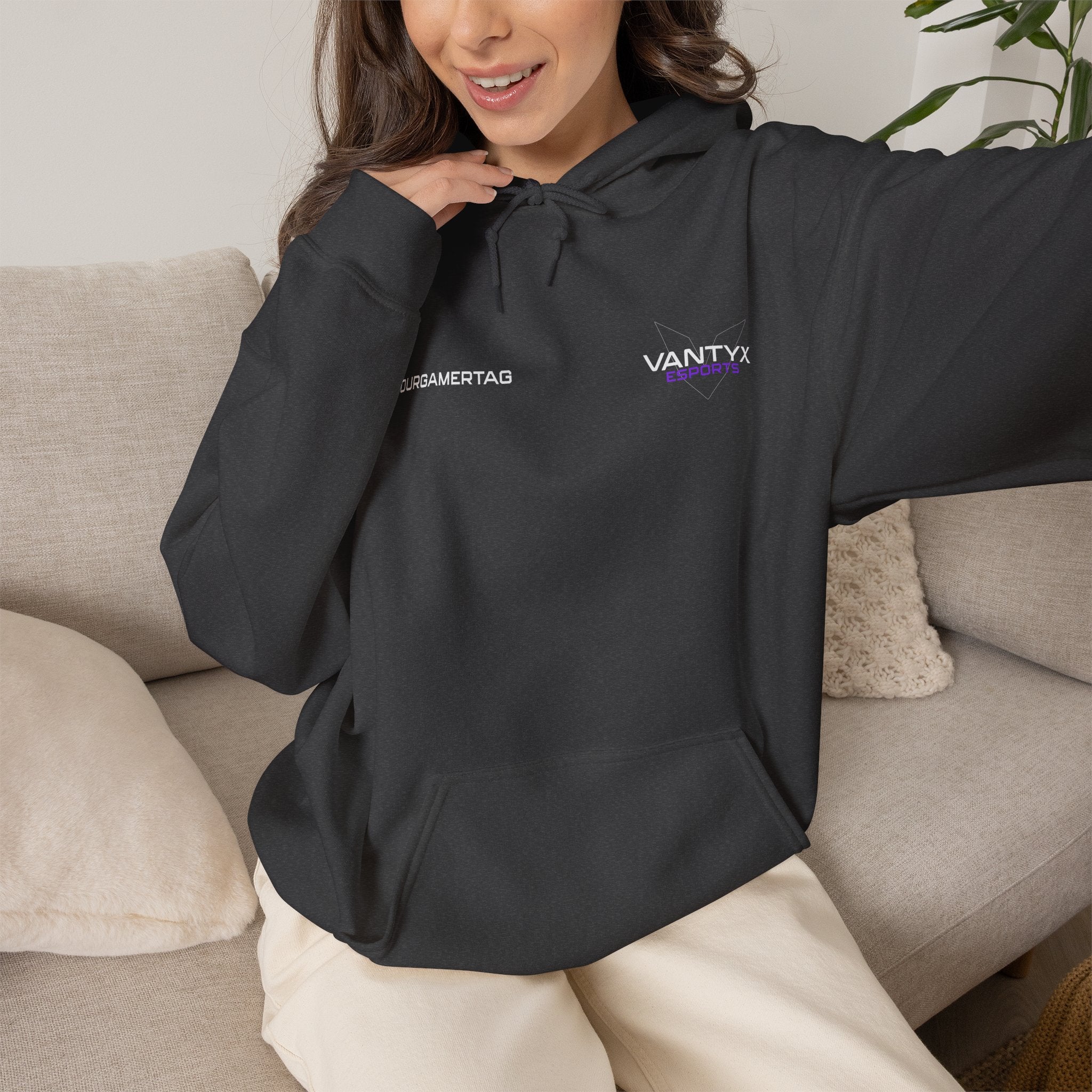 Vantyx Blackout Logo Hoodie with Personalized Gamertag