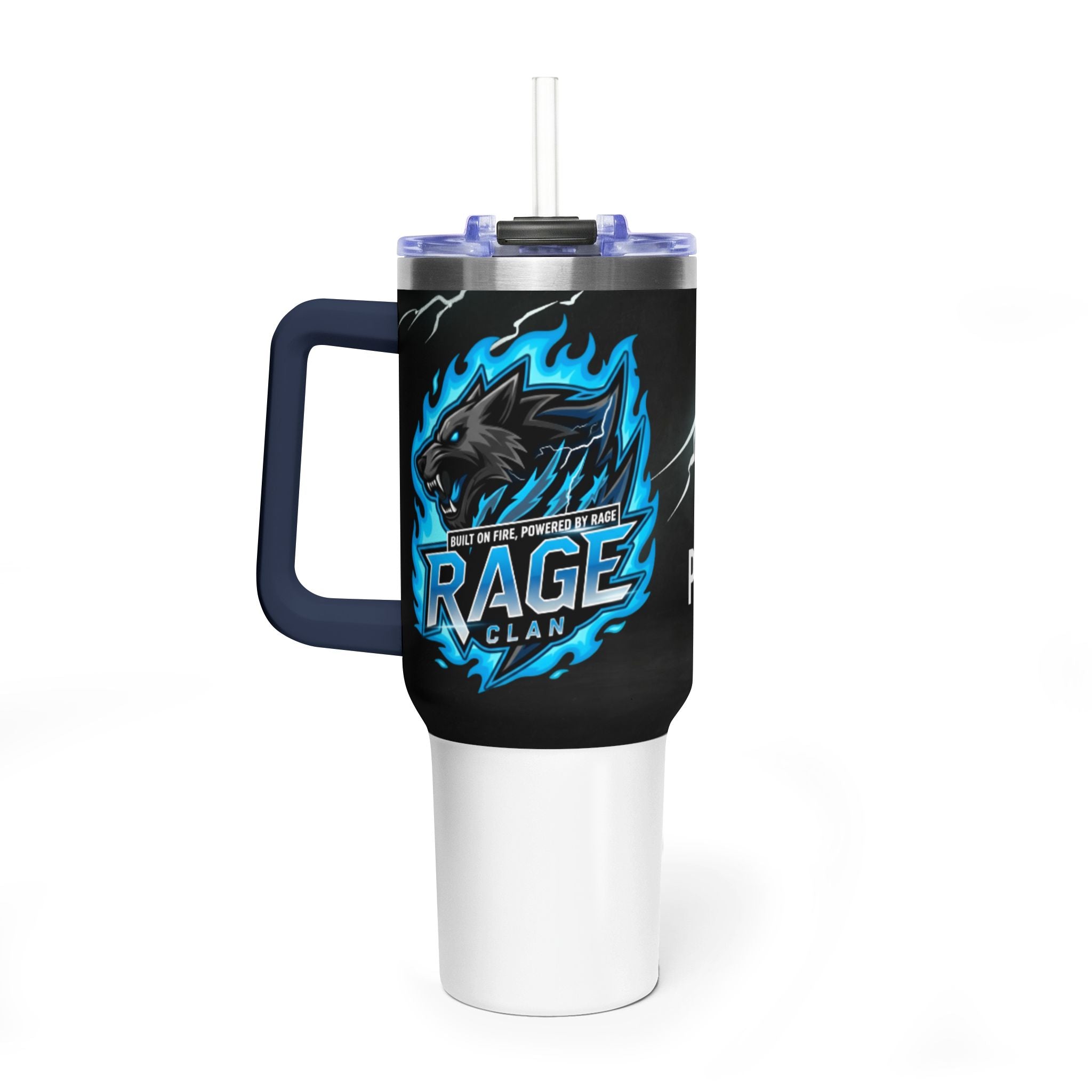 40oz Rage Clan Blue Logo Vacuum Tumbler