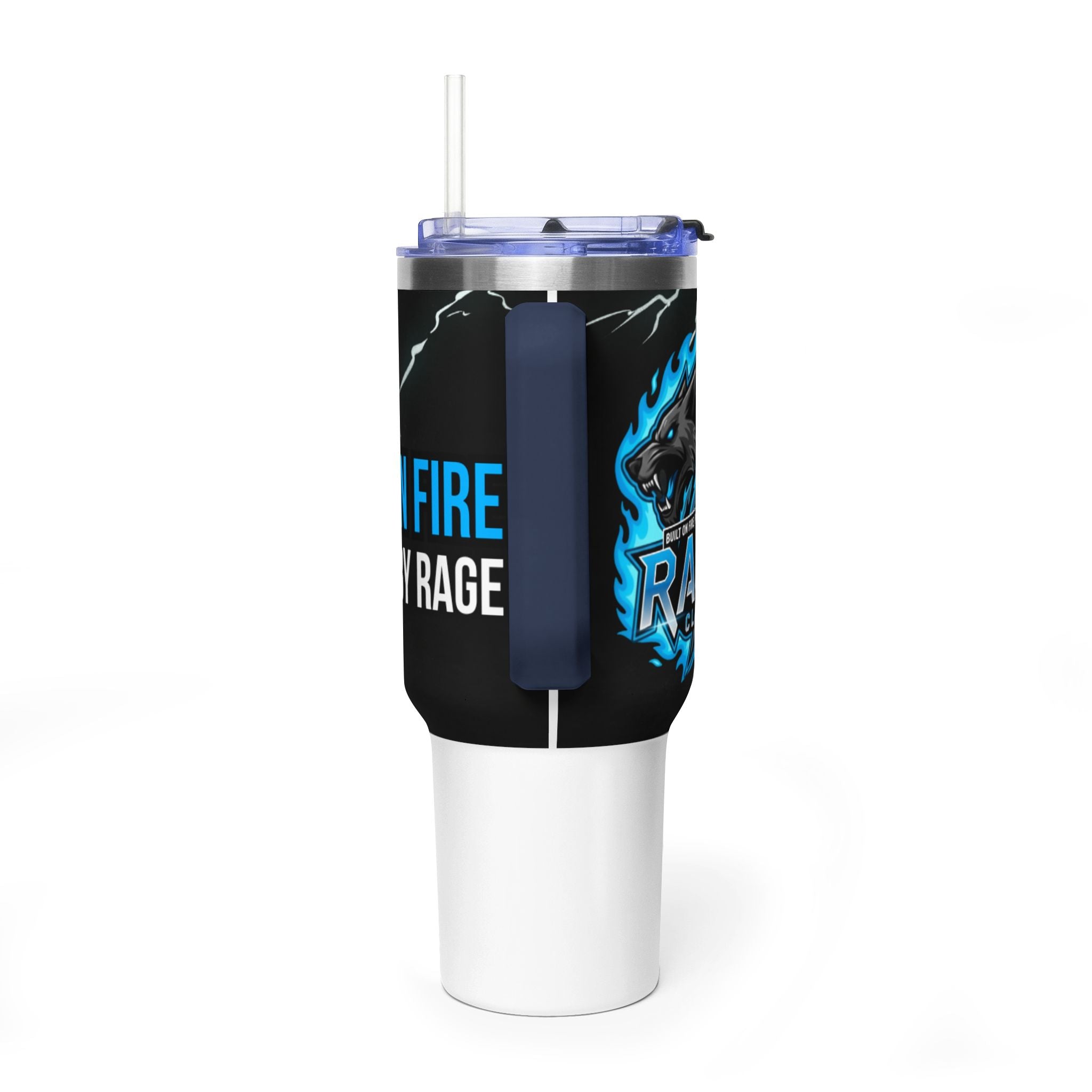 40oz Rage Clan Blue Logo Vacuum Tumbler