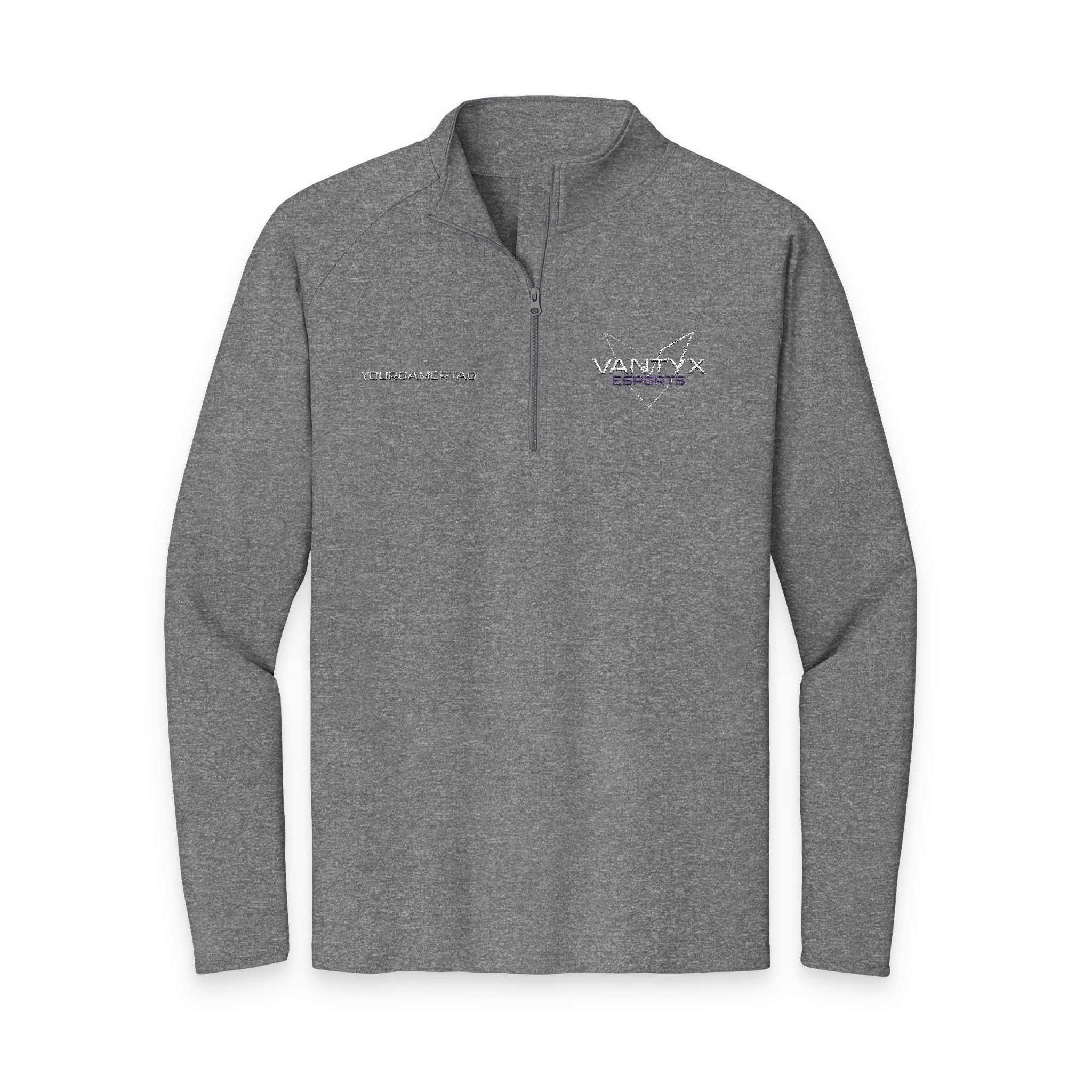 Vantyx Embroidered Men's Sport-Wick Quarter-Zip Pullover