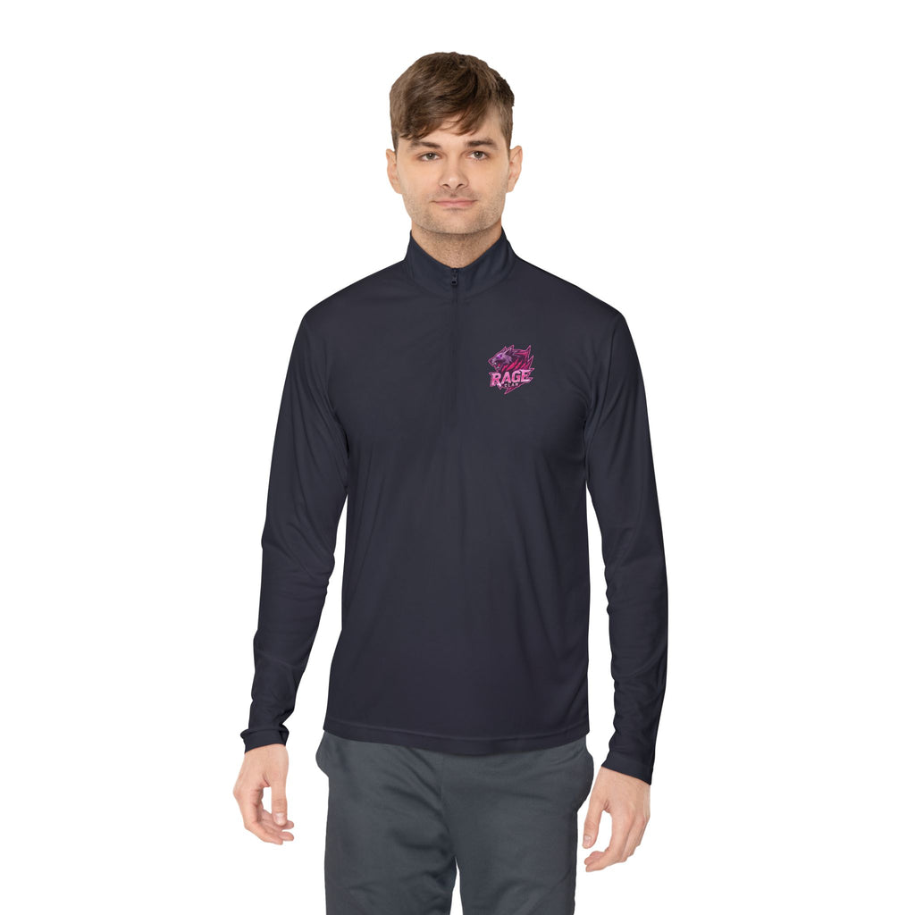 Rage Clan Pink Logo Quater-Zip Pullover