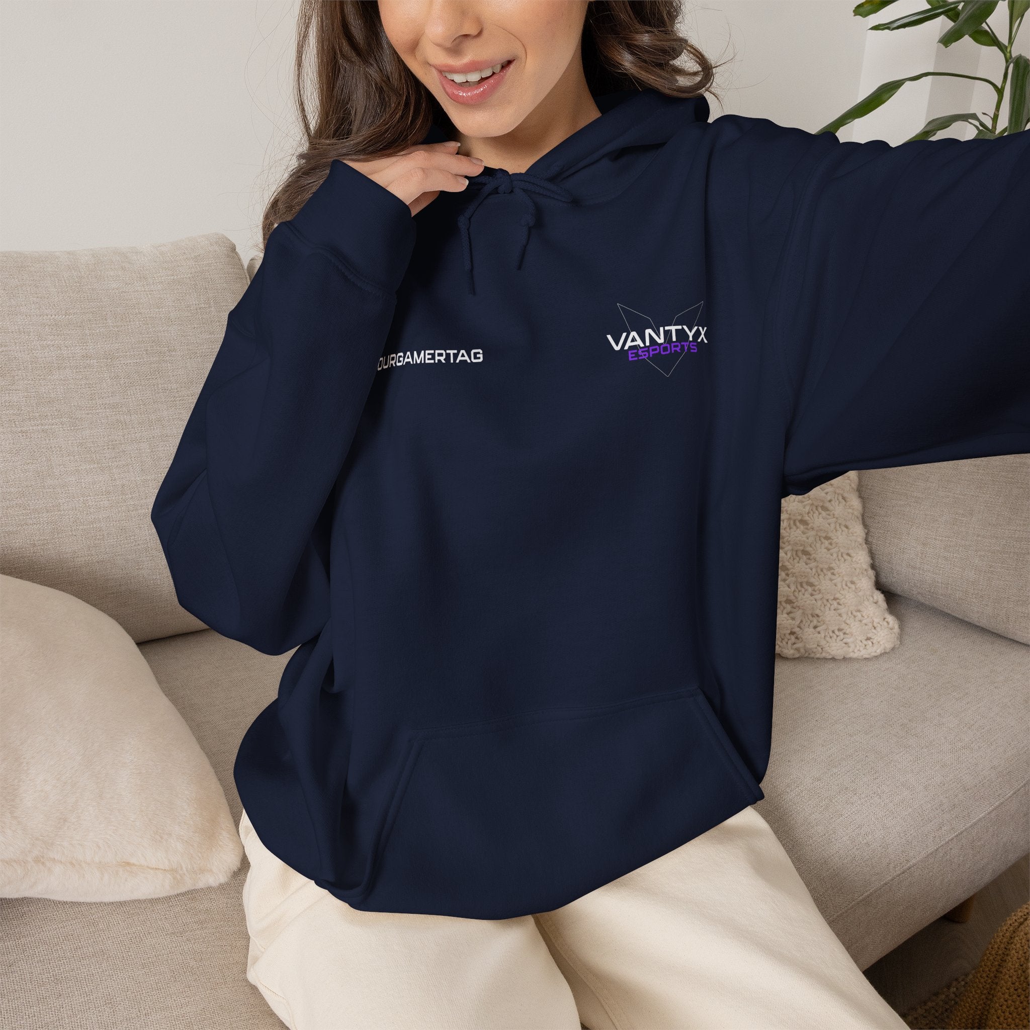 Vantyx Blackout Logo Hoodie with Personalized Gamertag