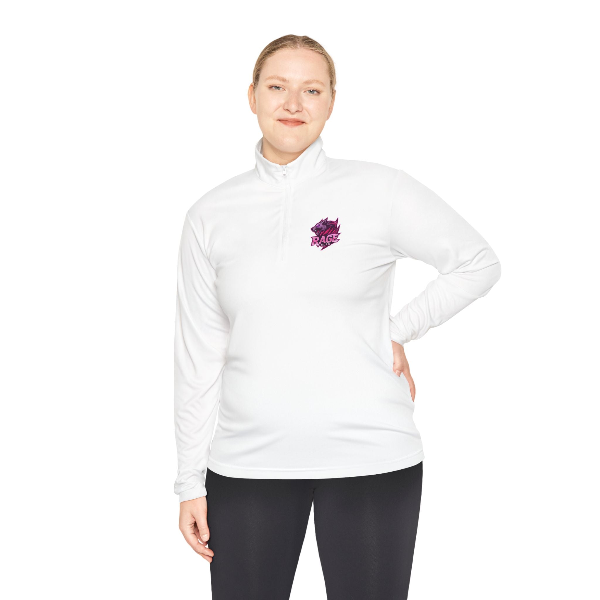 Rage Clan Pink Logo Quater-Zip Pullover