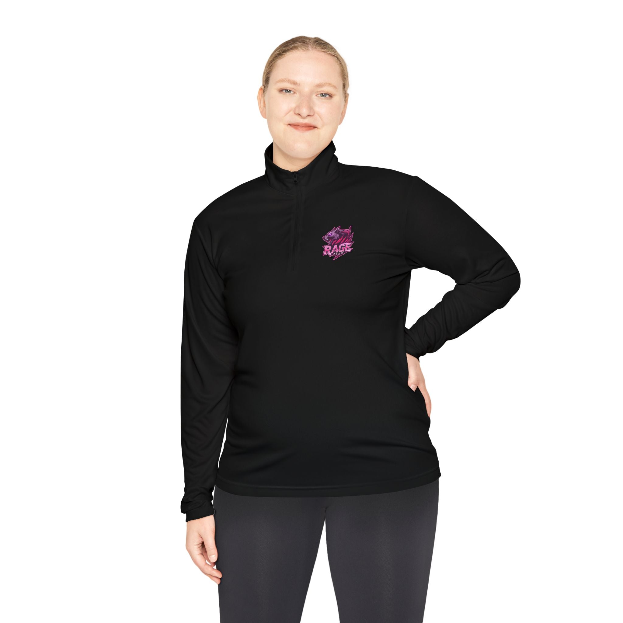 Rage Clan Pink Logo Quater-Zip Pullover