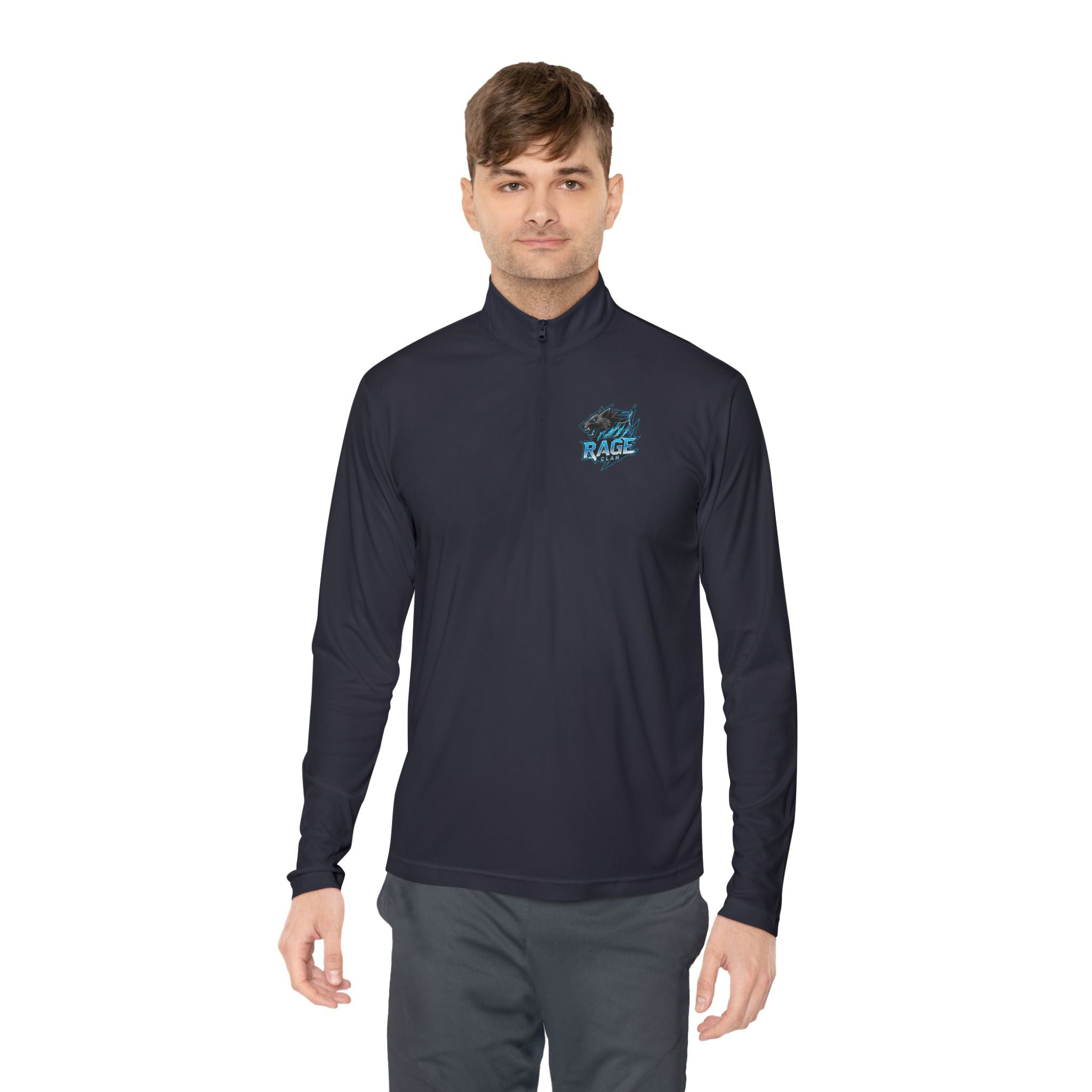 Rage Clan Blue Logo Quarter-Zip Pullover