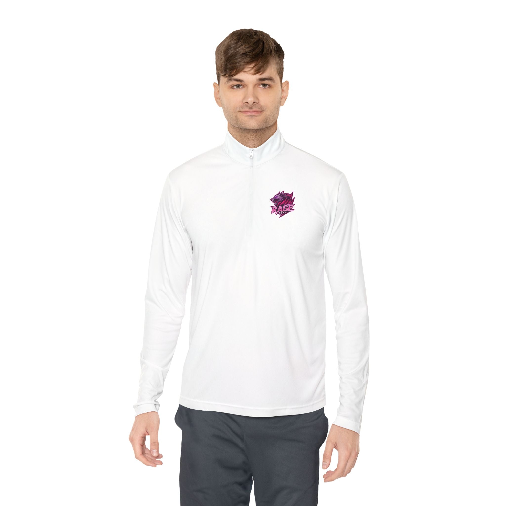 Rage Clan Pink Logo Quater-Zip Pullover