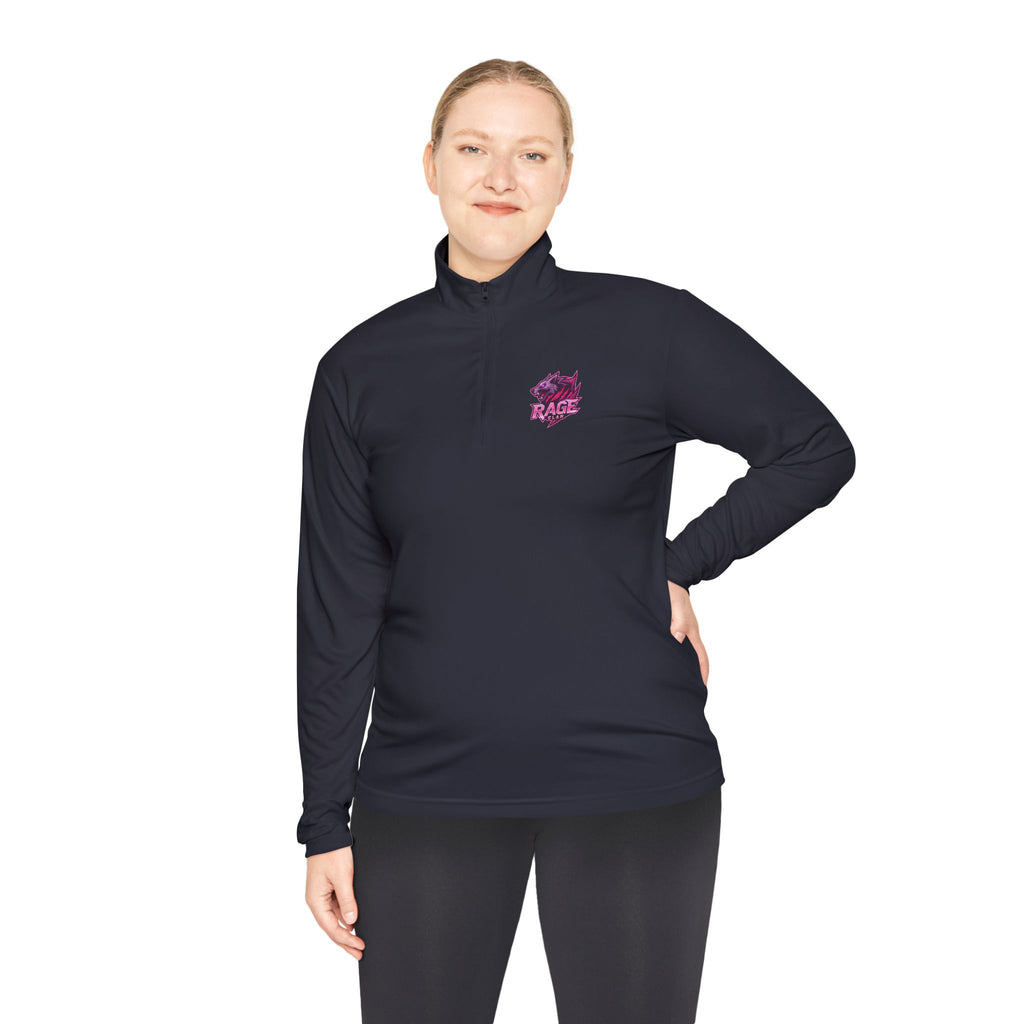 Rage Clan Pink Logo Quater-Zip Pullover