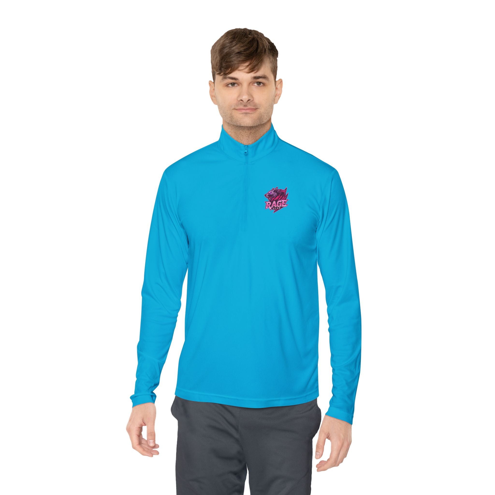 Rage Clan Pink Logo Quater-Zip Pullover