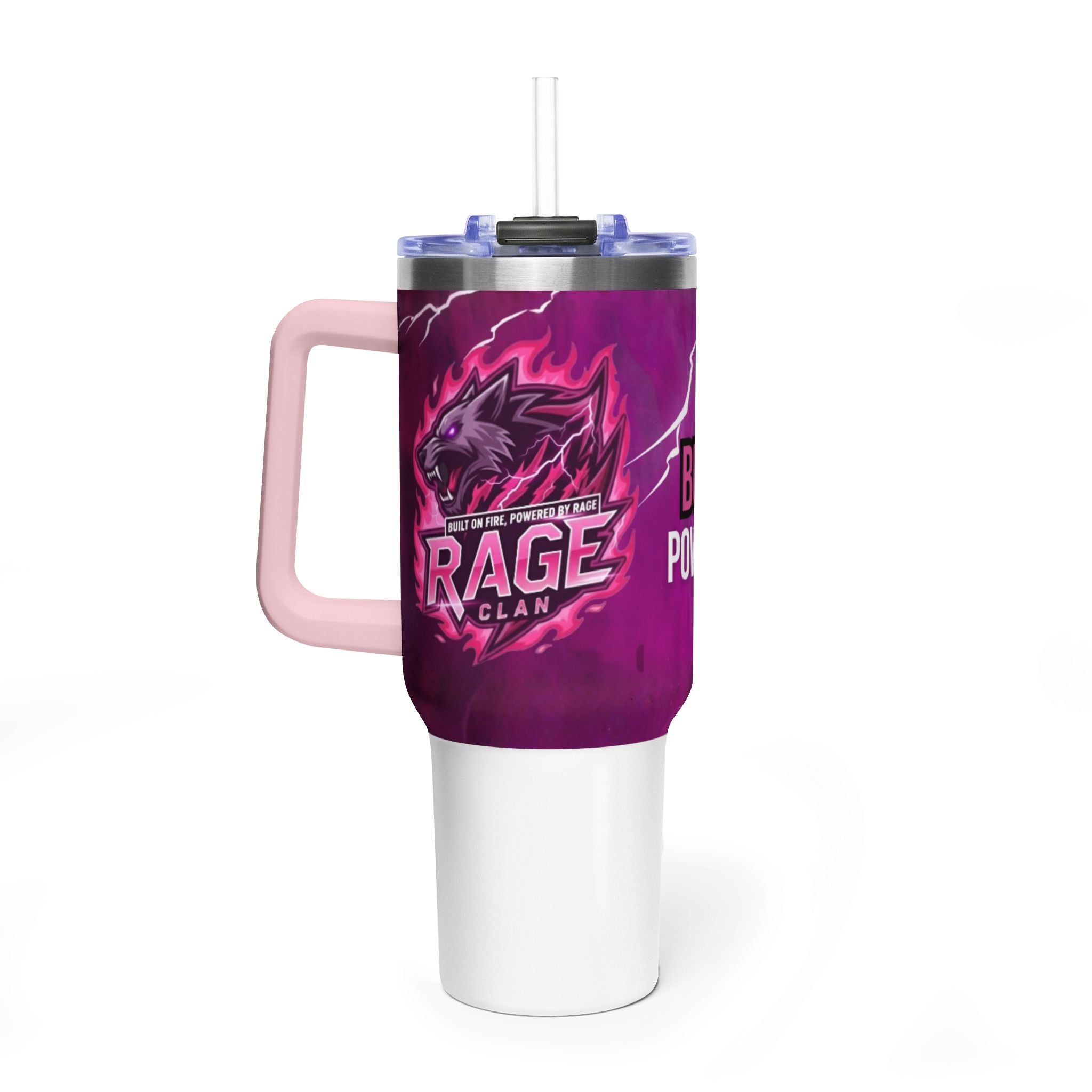 40oz Rage Clan Pink Logo Vacuum Tumbler