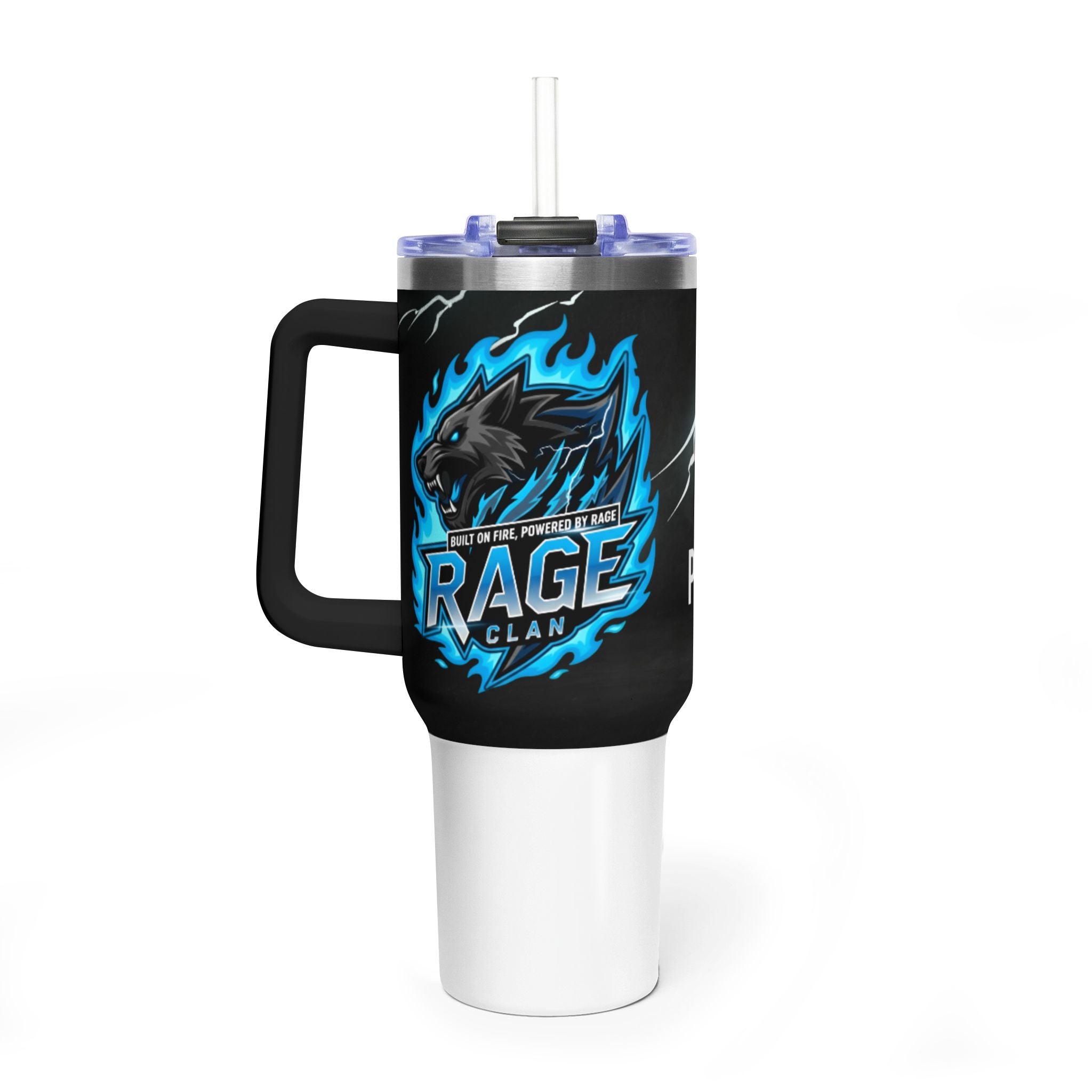 40oz Rage Clan Blue Logo Vacuum Tumbler