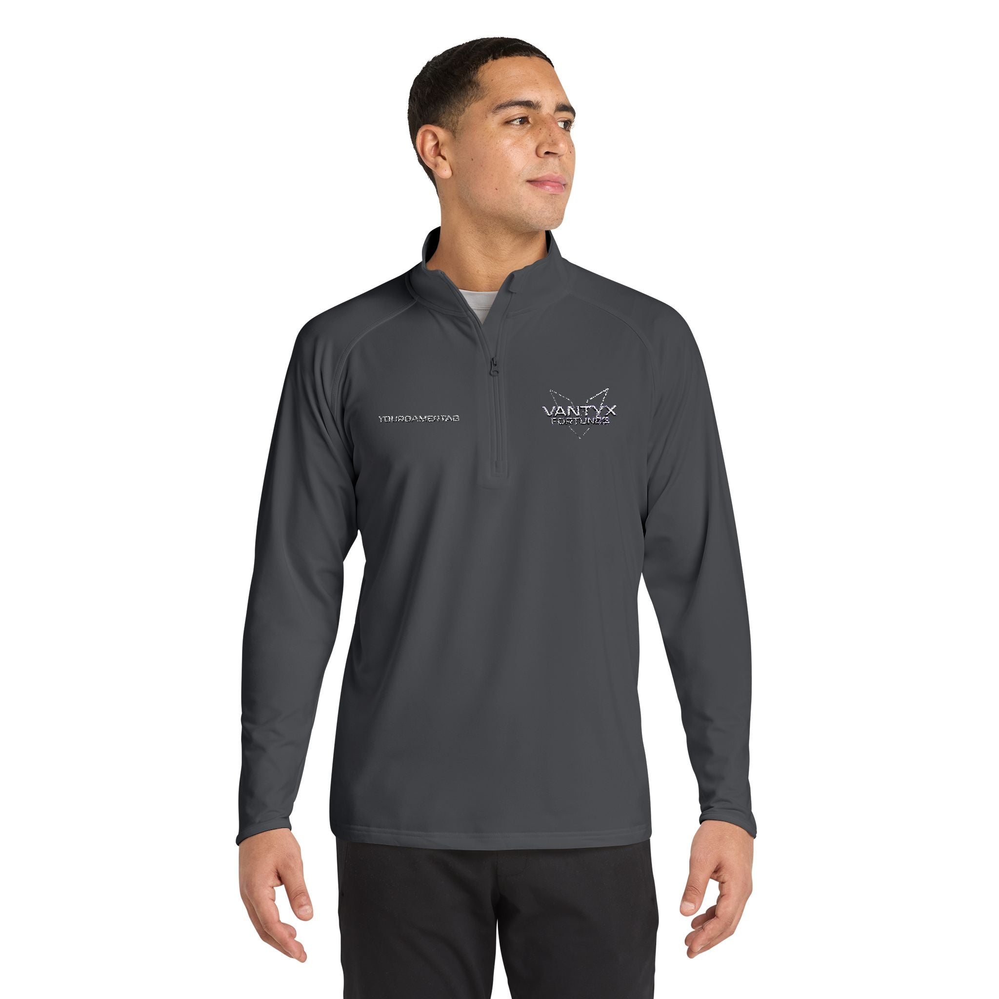Vantyx Esports Embroidered Men's Sport-Wick Quarter-Zip Pullover