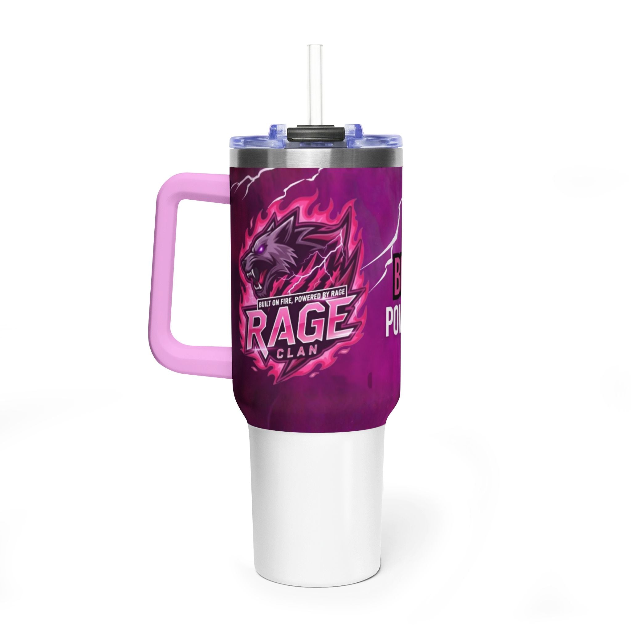 40oz Rage Clan Pink Logo Vacuum Tumbler