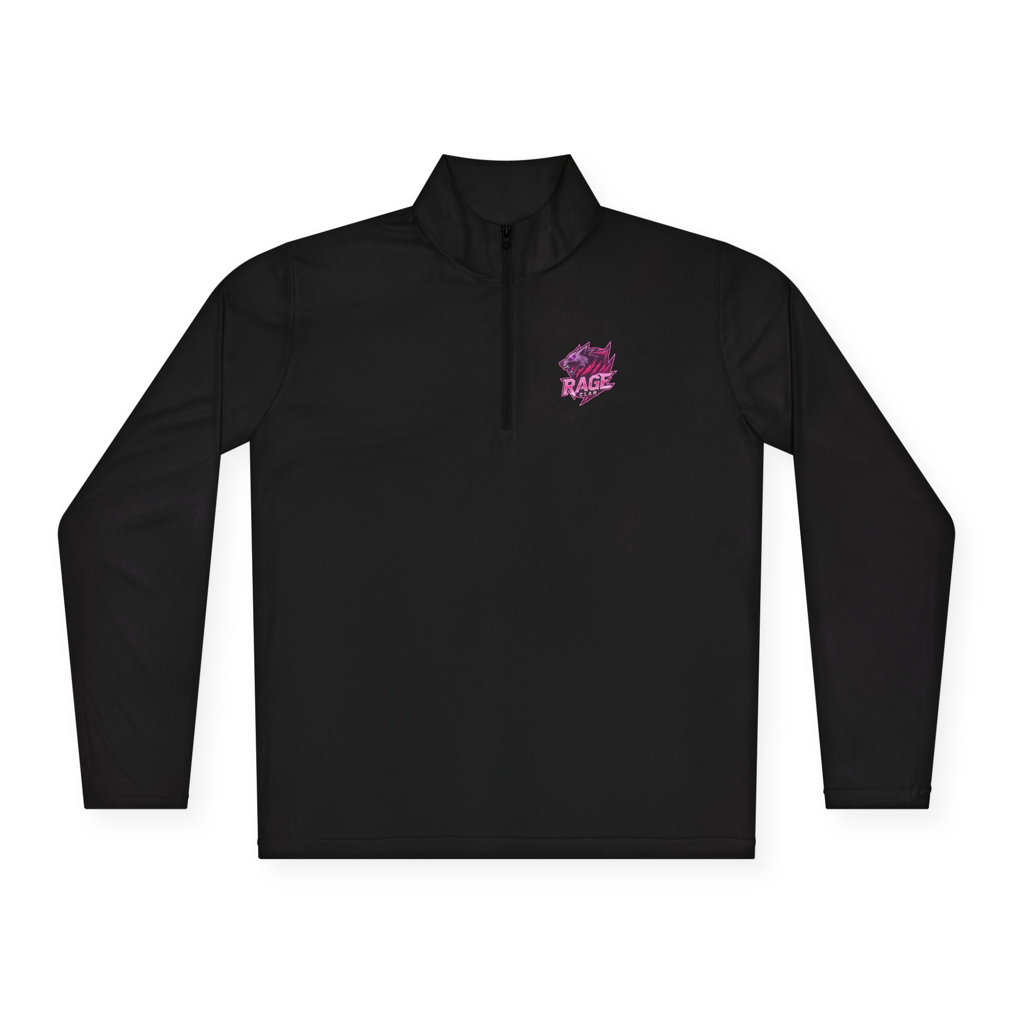 Rage Clan Pink Logo Quater-Zip Pullover