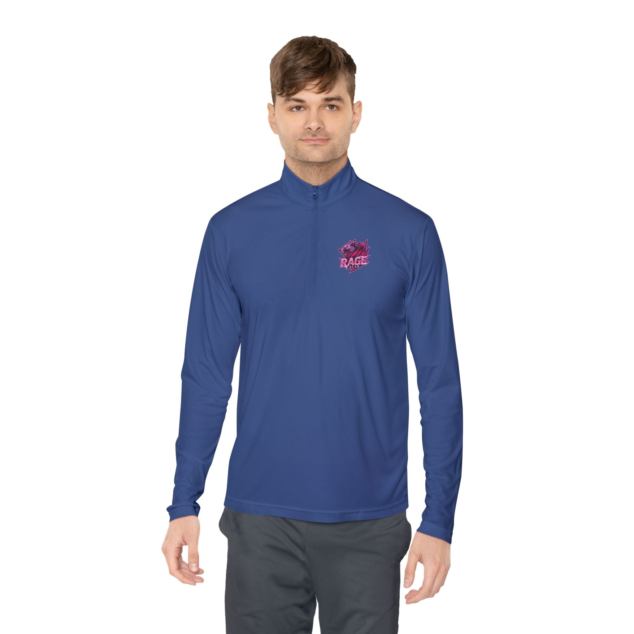 Rage Clan Pink Logo Quater-Zip Pullover