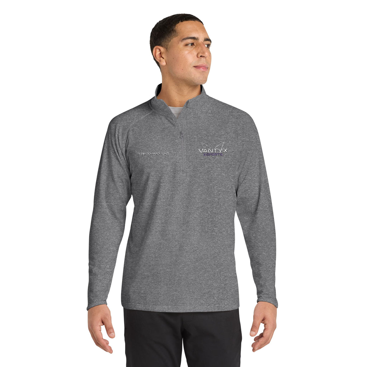 Vantyx Embroidered Men's Sport-Wick Quarter-Zip Pullover