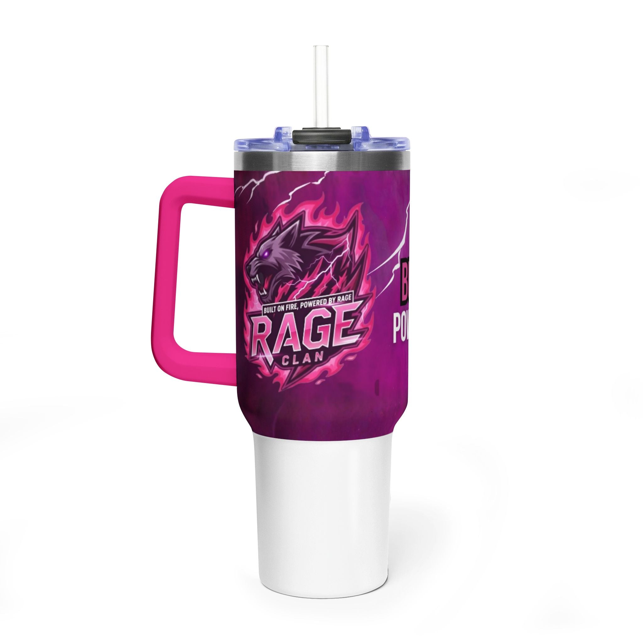 40oz Rage Clan Pink Logo Vacuum Tumbler