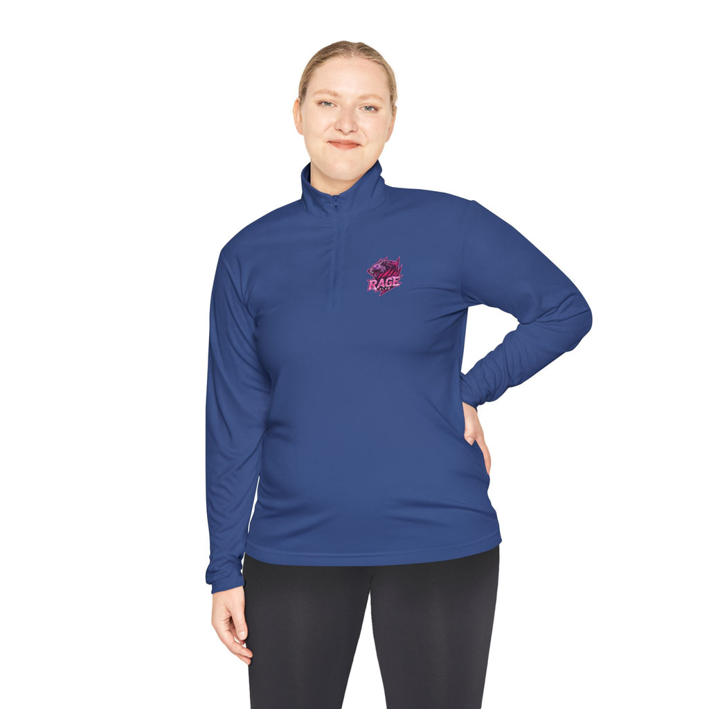 Rage Clan Pink Logo Quater-Zip Pullover